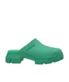 Ganni Recycled Rubber Retro Mules In Green
