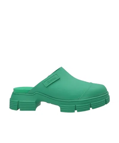 GANNI GANNI CITY ROUND TOE SLIP-ON MULES
