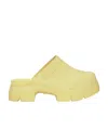 Ganni Yellow Recycled Rubber Retro Mules In Yellow