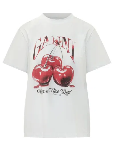 Ganni Classic Basic T-shirt In White