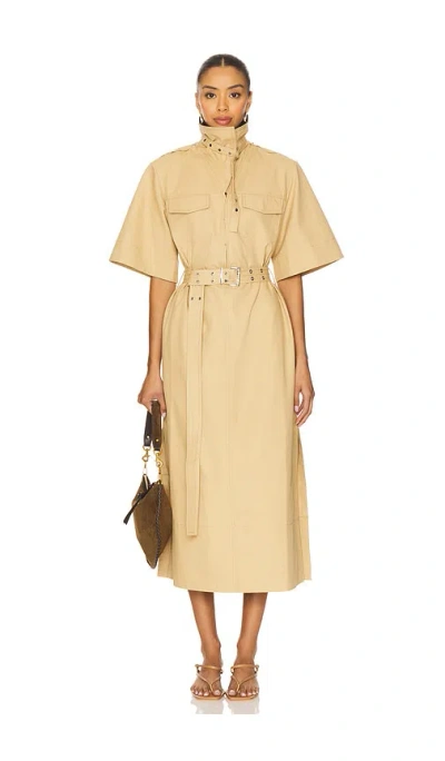 Ganni Classic Summer Suiting Cowl Neck Long Dress