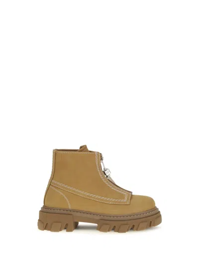 Ganni Cleated Boots In Multi
