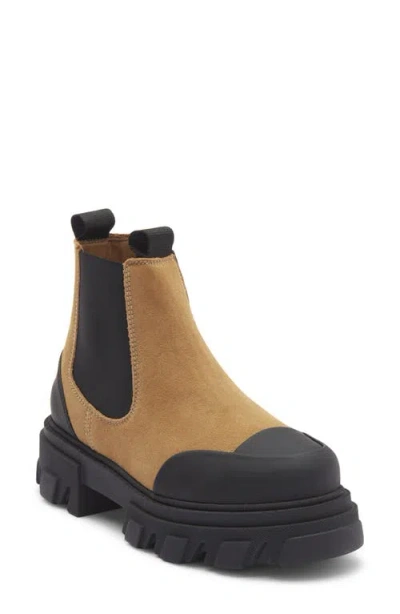Ganni Low Chelsea Ankle Boots  Leather Brown