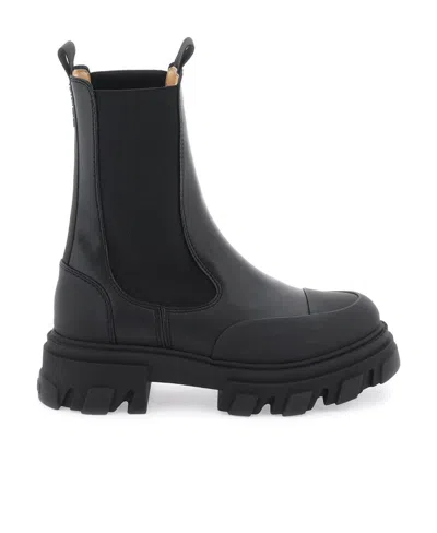 GANNI GANNI STITCH CLEATED MID CHELSEA BOOTS