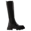 Ganni 50mm Crocodile-embossed Knee-high Boots In Black