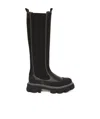 Ganni Cleated High Chelsea Boots In Black