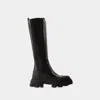 Ganni 50mm Crocodile-embossed Knee-high Boots
