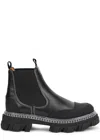Ganni Cleated Low Chelsea Boot Transparent Welt In Black