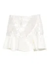 Ganni Cloqué Ruffled Mini Skirt In White