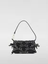 Ganni 'butterfly' Black Small Shoulder Bag With Eyel Detail And Bow Detail In Black