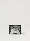 Ganni Wallet  Woman Color Black In Black