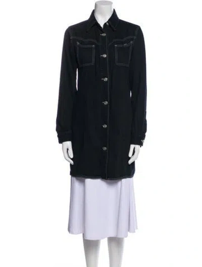 Pre-owned Ganni Coat In Black