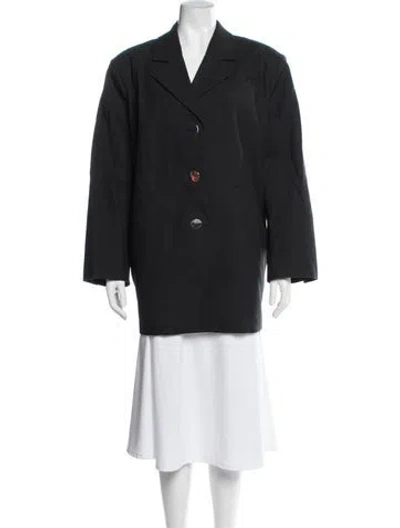 Pre-owned Ganni Coat In Black