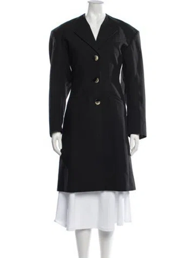 Pre-owned Ganni Coat In Black