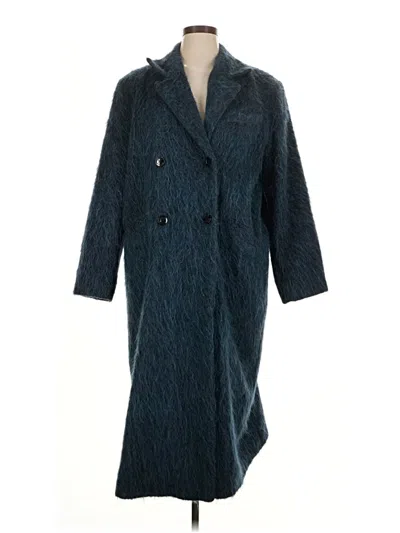 Pre-owned Ganni Coat In Blue