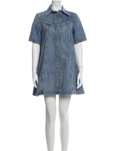 Pre-owned Ganni Coat In Blue