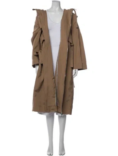 Pre-owned Ganni Coat In Brown