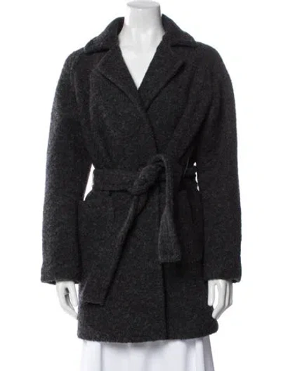 Pre-owned Ganni Coat In Gray
