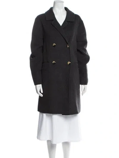 Pre-owned Ganni Coat In Gray