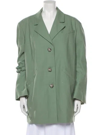 Pre-owned Ganni Coat In Green