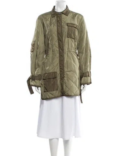 Pre-owned Ganni Coat In Green