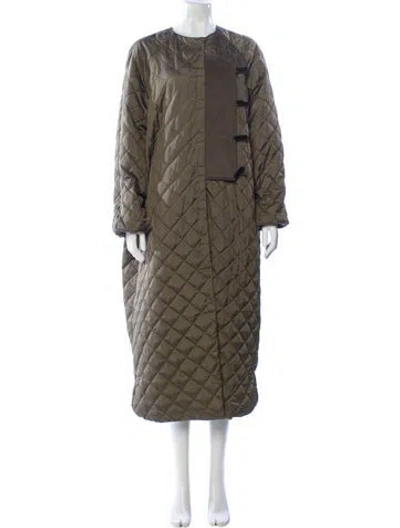 Pre-owned Ganni Coat In Green