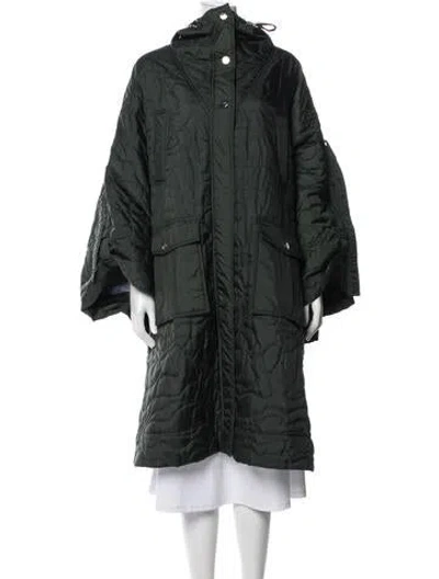 Pre-owned Ganni Coat In Green
