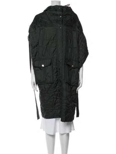 Pre-owned Ganni Coat In Green