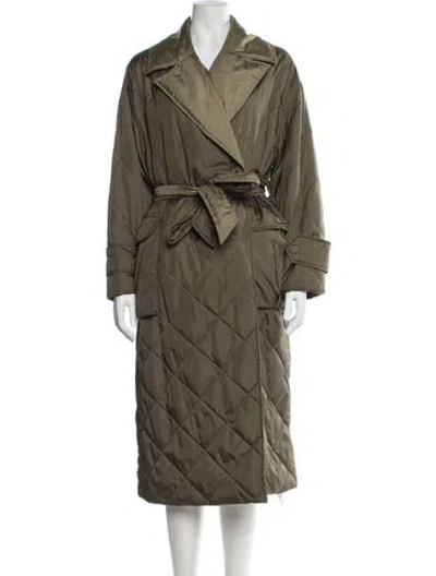 Pre-owned Ganni Coat In Green