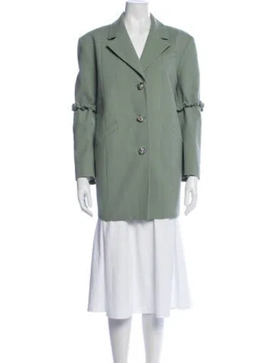 Pre-owned Ganni Coat In Green