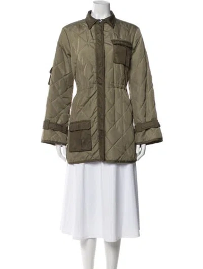 Pre-owned Ganni Coat In Green