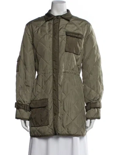 Pre-owned Ganni Coat In Green