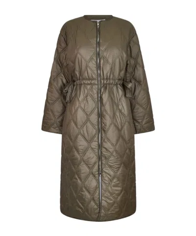 Ganni Coat In Green