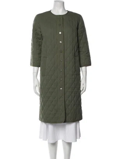 Pre-owned Ganni Coat In Green
