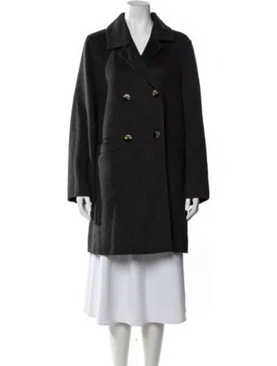Pre-owned Ganni Coat In Grey