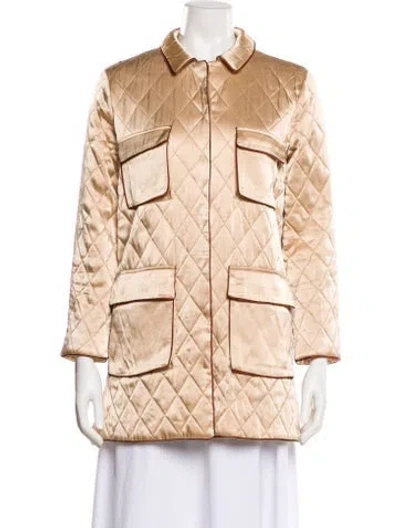 Pre-owned Ganni Coat In Neutral