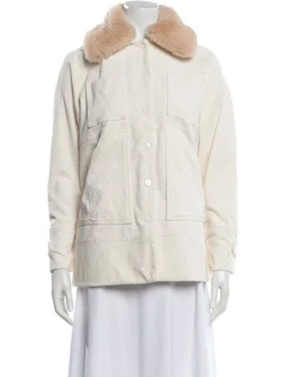 Pre-owned Ganni Coat In Neutrals