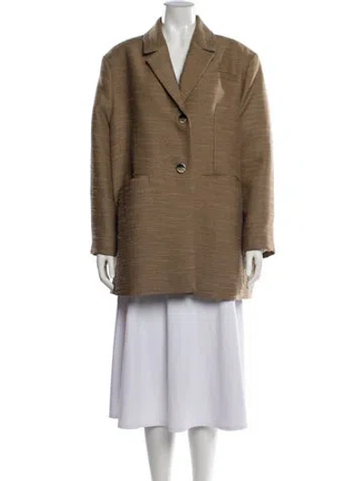 Pre-owned Ganni Coat In Neutrals