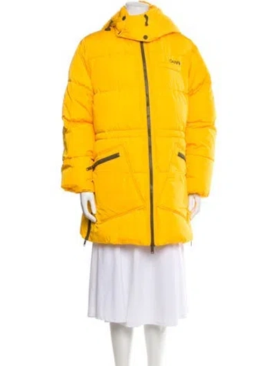 Pre-owned Ganni Coat In Yellow