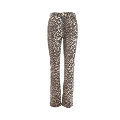 GANNI COATED LEOPARD-PRINT JEANS
