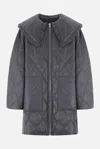 Ganni Womens Black Sand Shiny Quilted Recycled-nylon Jacket