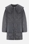 Ganni Womens Black Sand Shiny Quilted Recycled-nylon Jacket