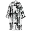 Ganni Faux-fur Coat In Multicolor