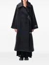 Ganni Cappotto In Misto Lana Antracite  Donna In Black