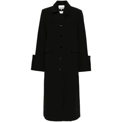 Ganni Coats In Black