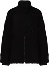 Ganni Half-placket Drop Shoulder Jacket In Black