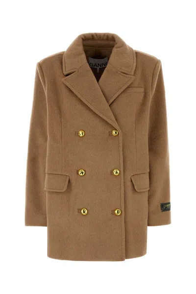 Ganni Coats In Brown