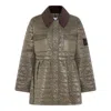 Ganni Women Shiny Quilt Midi Jacket In Brown