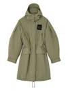 Ganni Military Green Nylon Down Jacket In Green