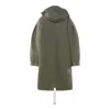 Ganni Military Green Nylon Down Jacket In Green